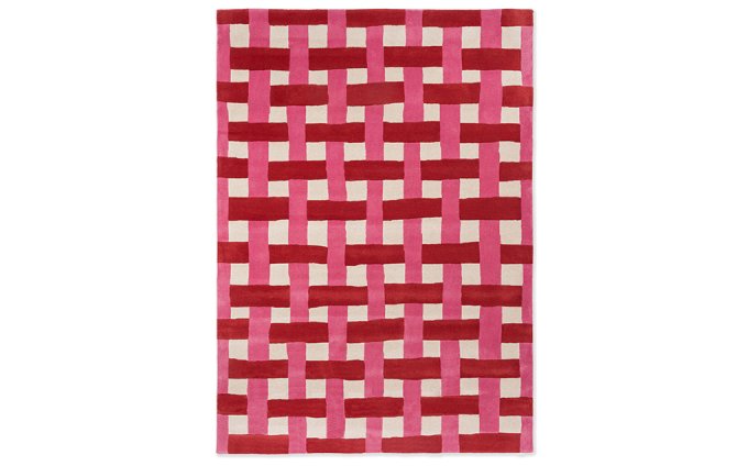 Basketweave coral/rose